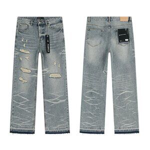 Stylish Gray Distressed Jeans